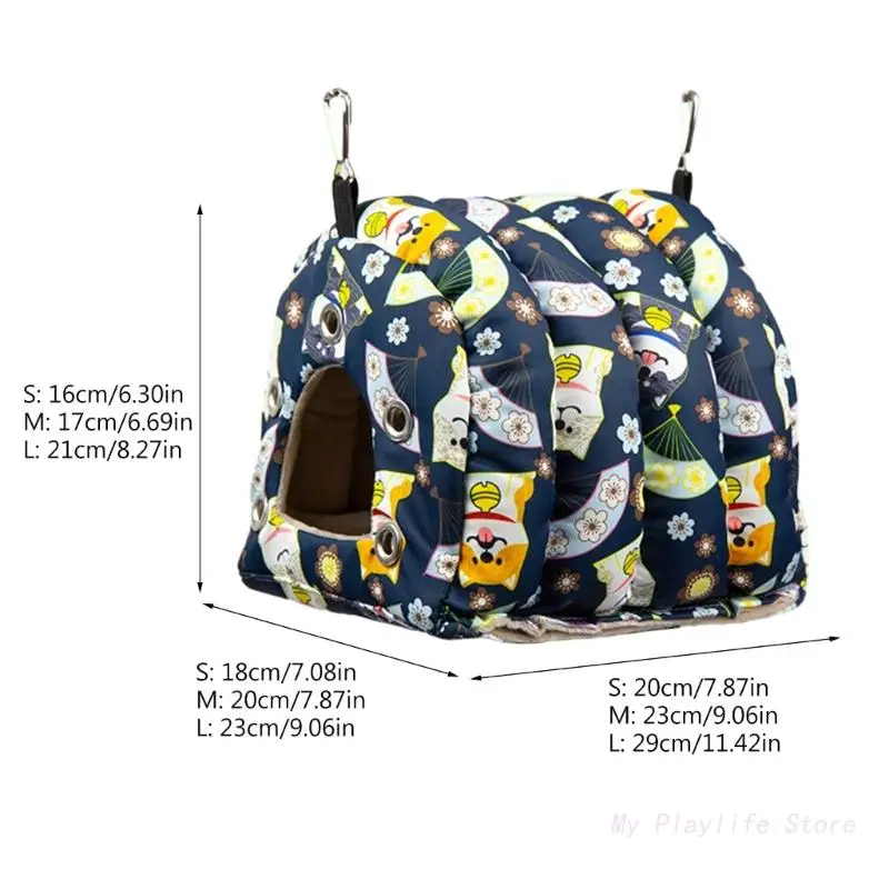 Warm Bird Nest Winter Bed Snuggle Hanging House Cage Tent Plush Hideaway for Small Medium Parrot Conure Cockatiel (art.: 3920bf905d656) - 3920bf905d656