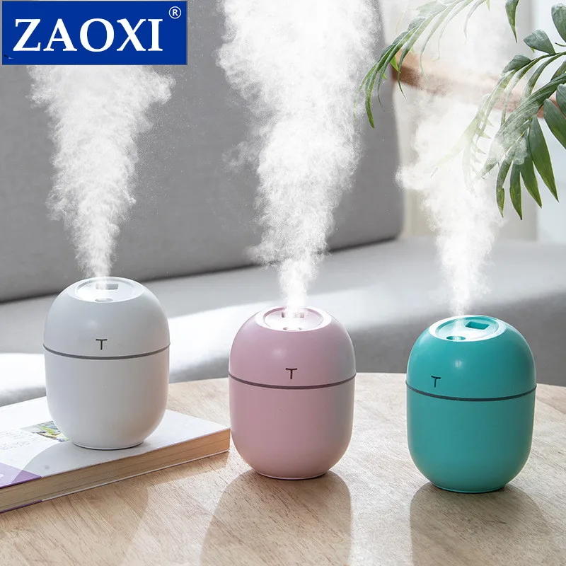 

ZAOXI 2Pcs Mini Humidifier 220ML Ultrasonic Air Purifier LED Lamp USB Essential Oil Diffuser Car Purifier Aroma Anion Mist Maker