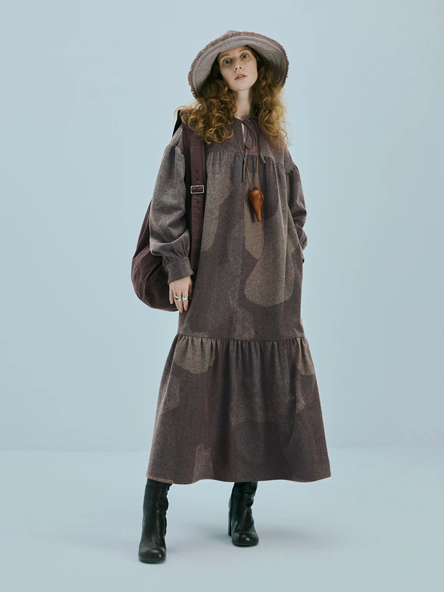 

Женское длинное шерстяное платье IRINACH982 FW22