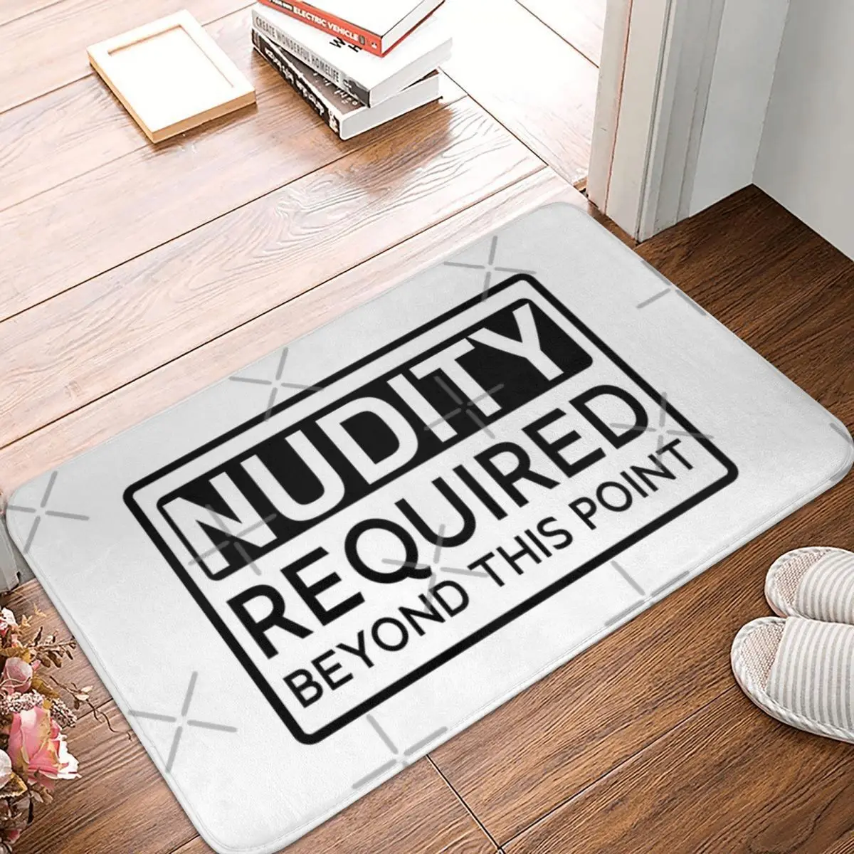 

Nudity Required Beyond This Point Funny 60x40cm Carpet Polyester Floor Mats Mats Personalized Bathroom Outdoor