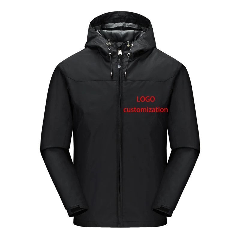 

[LOGO Customization] Outdoor Mountaineering Windproof Street Coat Zipper Sweatshirt Men Women Soft Shell Jacket Bomber Jacket