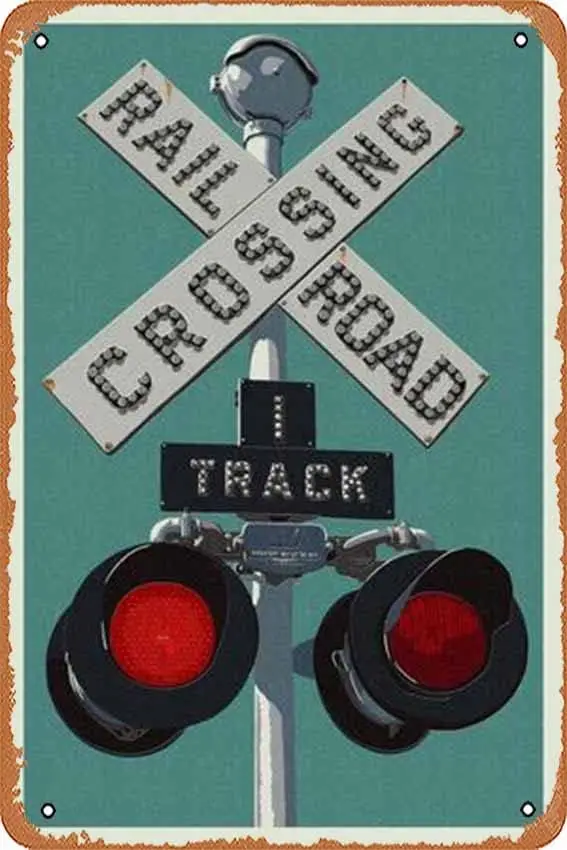Ретро Metl Tn Sgns Rlrod Crossng Home Br Shop Decorns Кофе Vntge Sgn Gft 812 nch