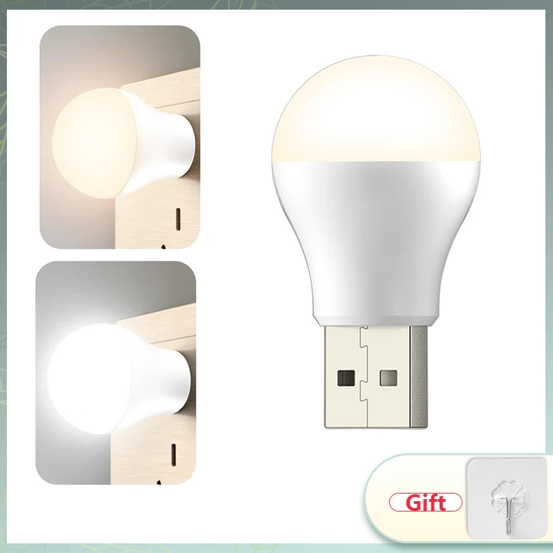 

USB Book Lights USB Night Light Mini LED Night Light USB Plug Lamp Power Bank Charging Small Round Reading Eye Protection