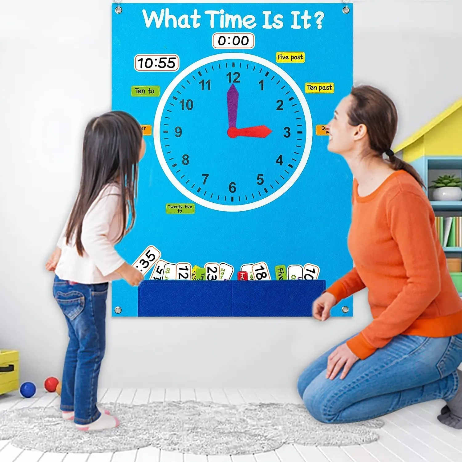 

Felt Baby Busy Toys Clock Time Board Card Game Preschool Early Educational Learning Toys Time Concept Development