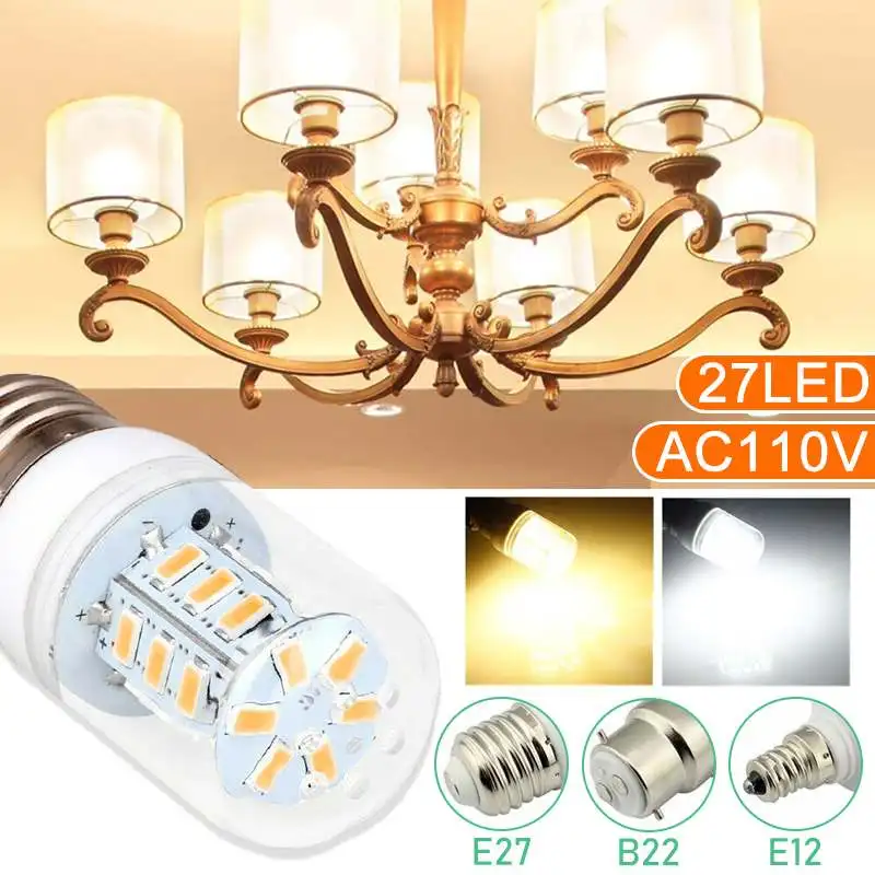 

E27 E14 B22 LED Corn Bulb 27smd LEDs SMD 5730 110V Lampada LED Lamp Chandelier Candle LED Light Bombilla