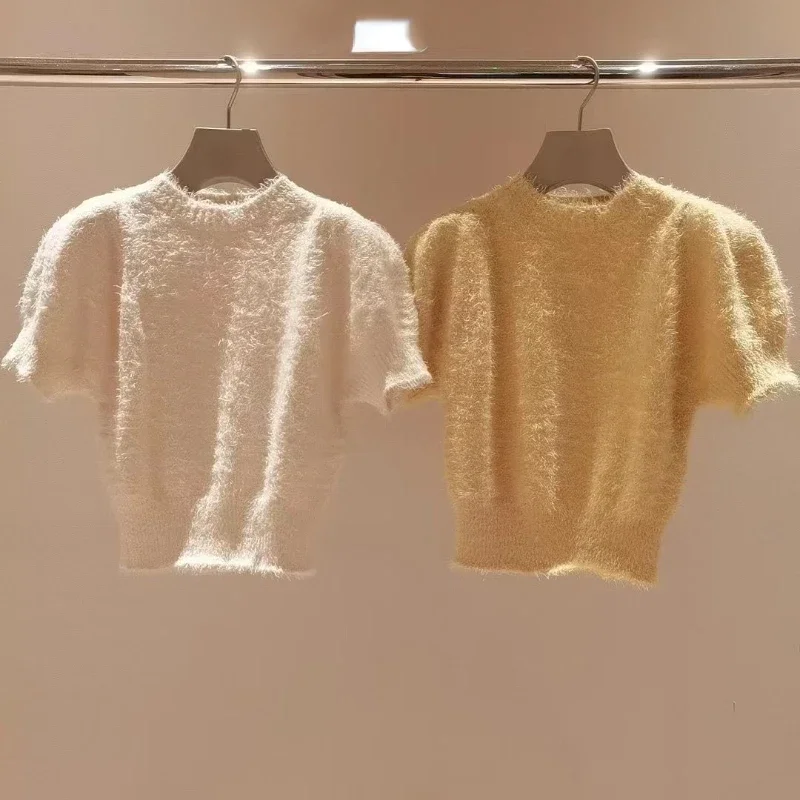 Женский вязаный пуловер Kuzuwata универсальный свитер в полоску с круглым вырезом и