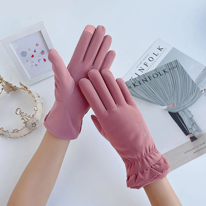 

Winter Women Outdoor Sport Cycling Thicken Windproof Glove Fashion Full Finger Mitten Riding Touch Screen Plus Warm Gloves Lady