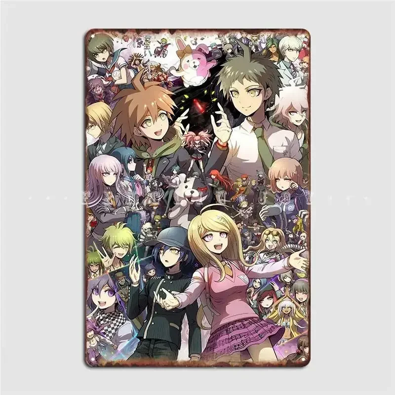 Фото Danganronpa Makato Hajime Kaede Nagito металлическая вывеска для кинотеатра, гостиной, настенный декор, жестяная вывеска, постер №2