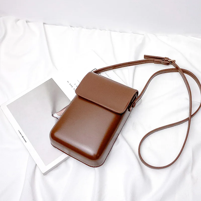 Versatile Vertical Japanese And Korean Change Simple Large Capacity Mobile Phone Bag Vintage Women's Halter Neck Mini Cross-body