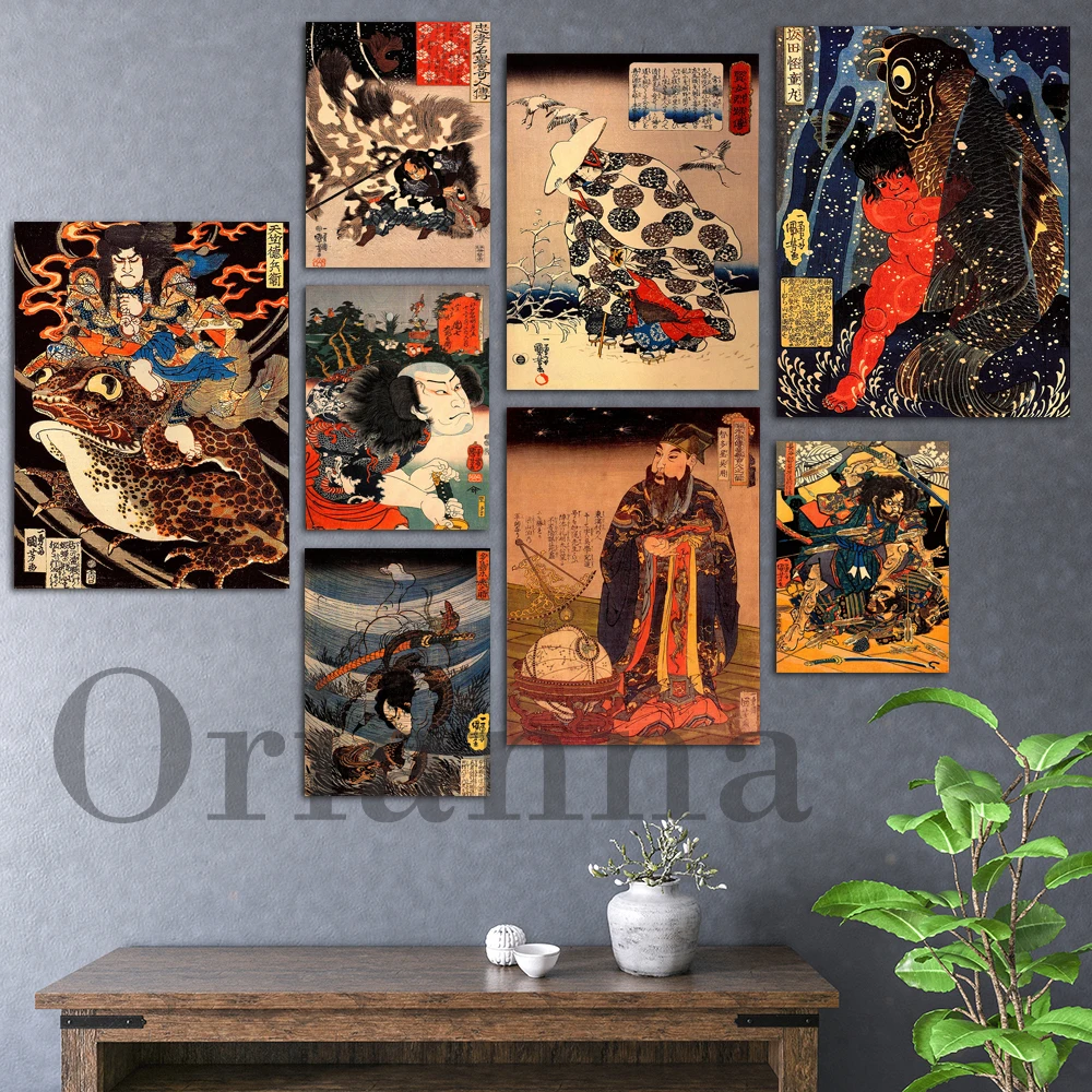 

Japanese Art Print Utagawa Kuniyoshi Wall Poster The Actor Japanese Warrior Vintage Poster Living Room Cuadros Home Decor Canvas