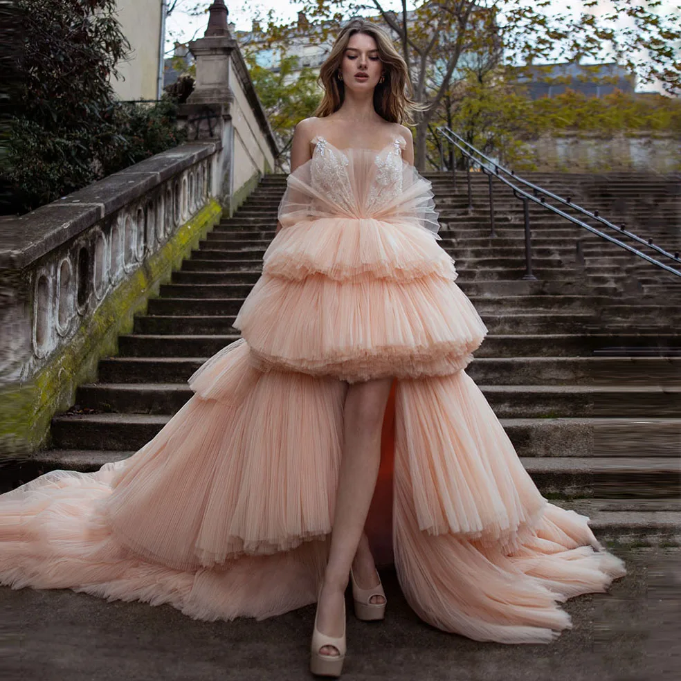 

2022 эксклюзивные платья для вечеринки, Необычные платья для вечеринки с многослойными оборками, необычный дизайн