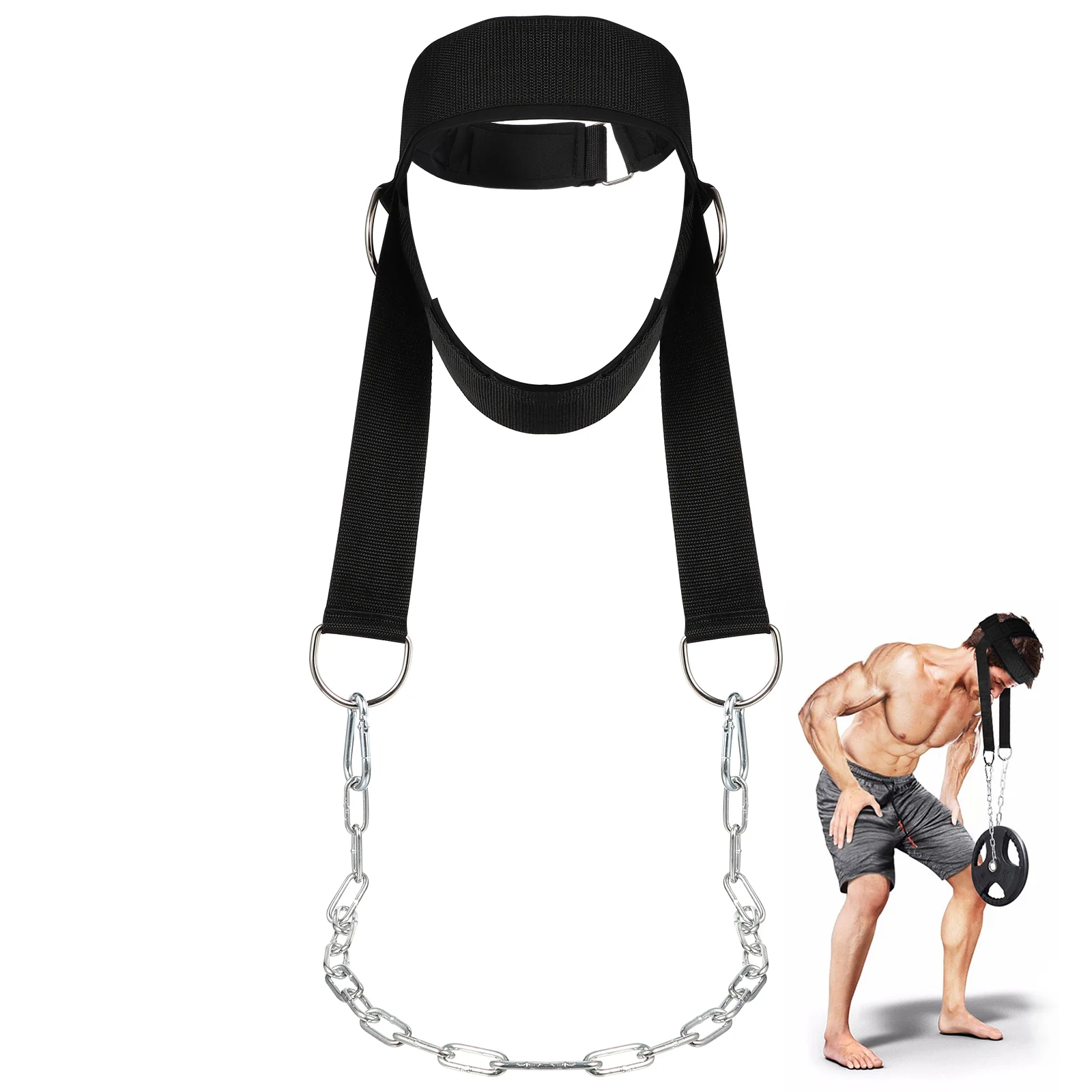 

Sports Neck Training Exerciser Harness Traps Muscle Builder Harness for Powerlifting Workout- Boxing MMA Weight Dumbbells