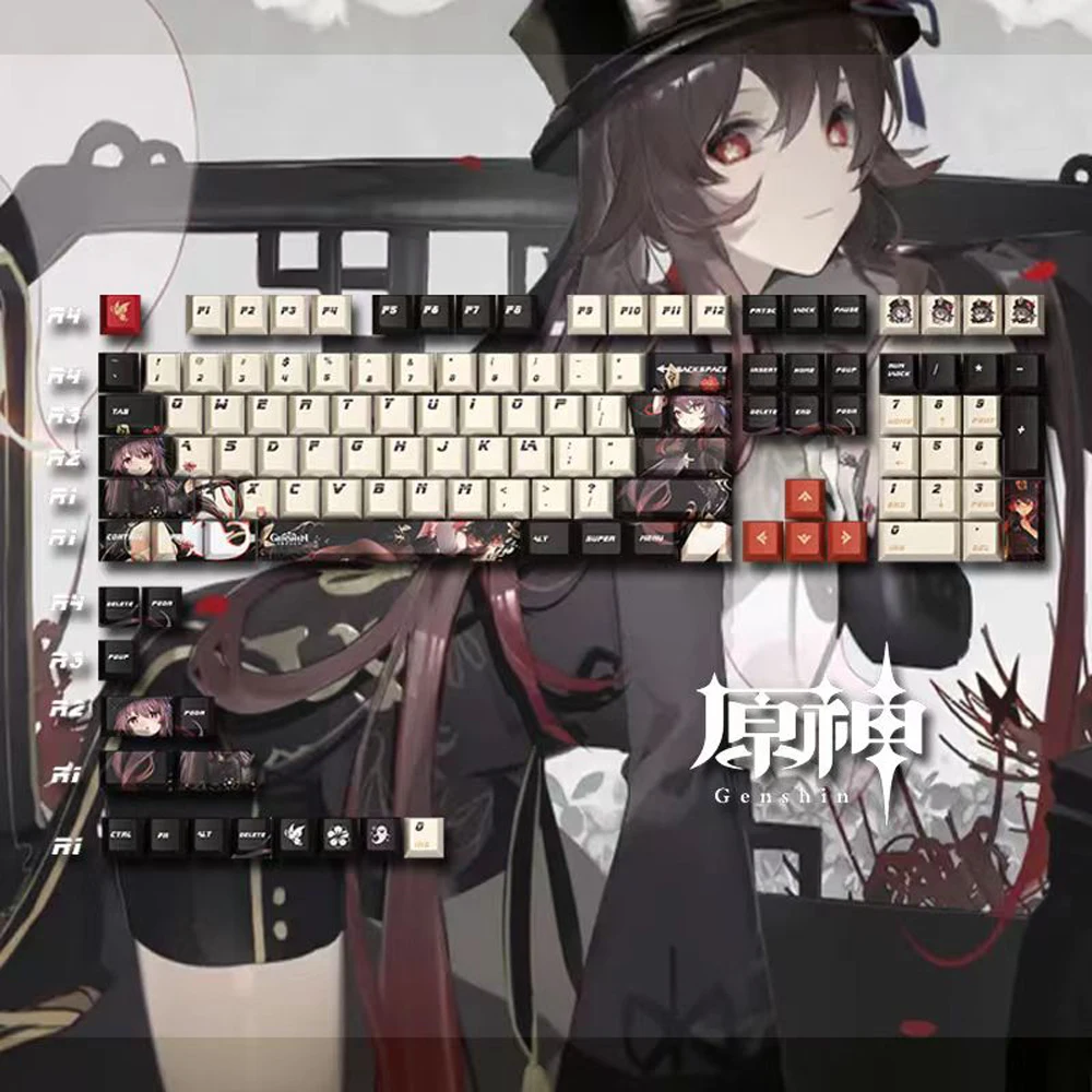 

Gaming Anime Key Caps Set Cherry Profile For Mechanical Keyboard Dye Sublimation Cute Graffiti Custom Backlight Maiden Keycaps