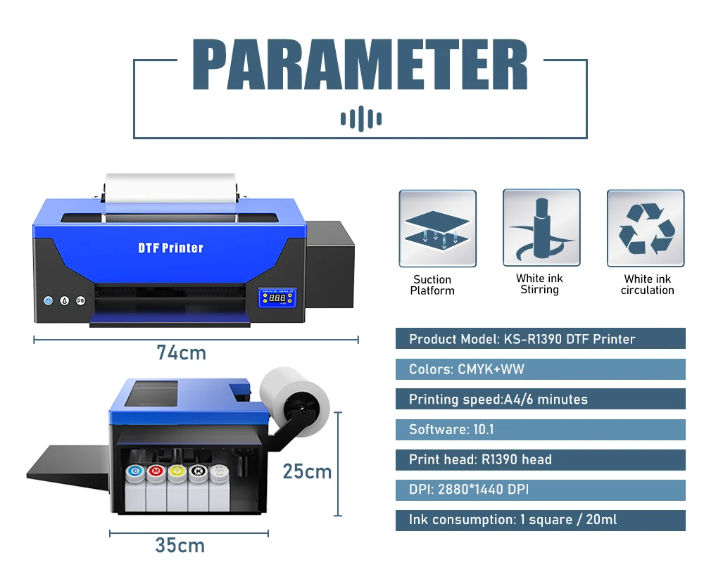 DTF принтер a3 R1390 Impersora прямо на пленочную печатную машину для футболок A3 принтеры