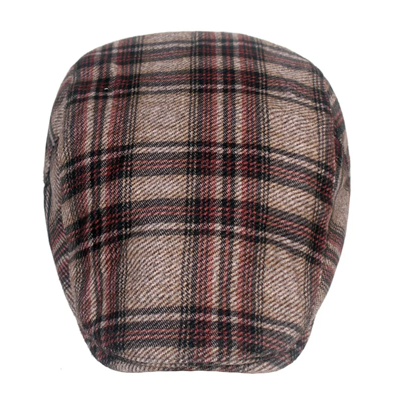 GQILYYBZ band winter cap man thickened plaid cap men's hat and women's english casual beret hats for men hat images - 6