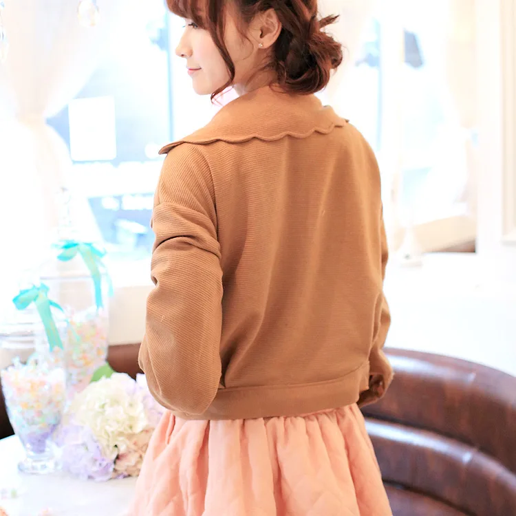 Японский журнал Лиз Виви свободное плотное пальто кружевной трикотажный