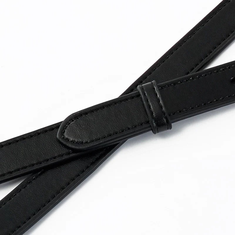 Fashion PU Leather Shoulder Strap Crossbody Bag Strap 130cm Long Double-layer Replacement Bag Belt DIY Buckle Bag Accessories