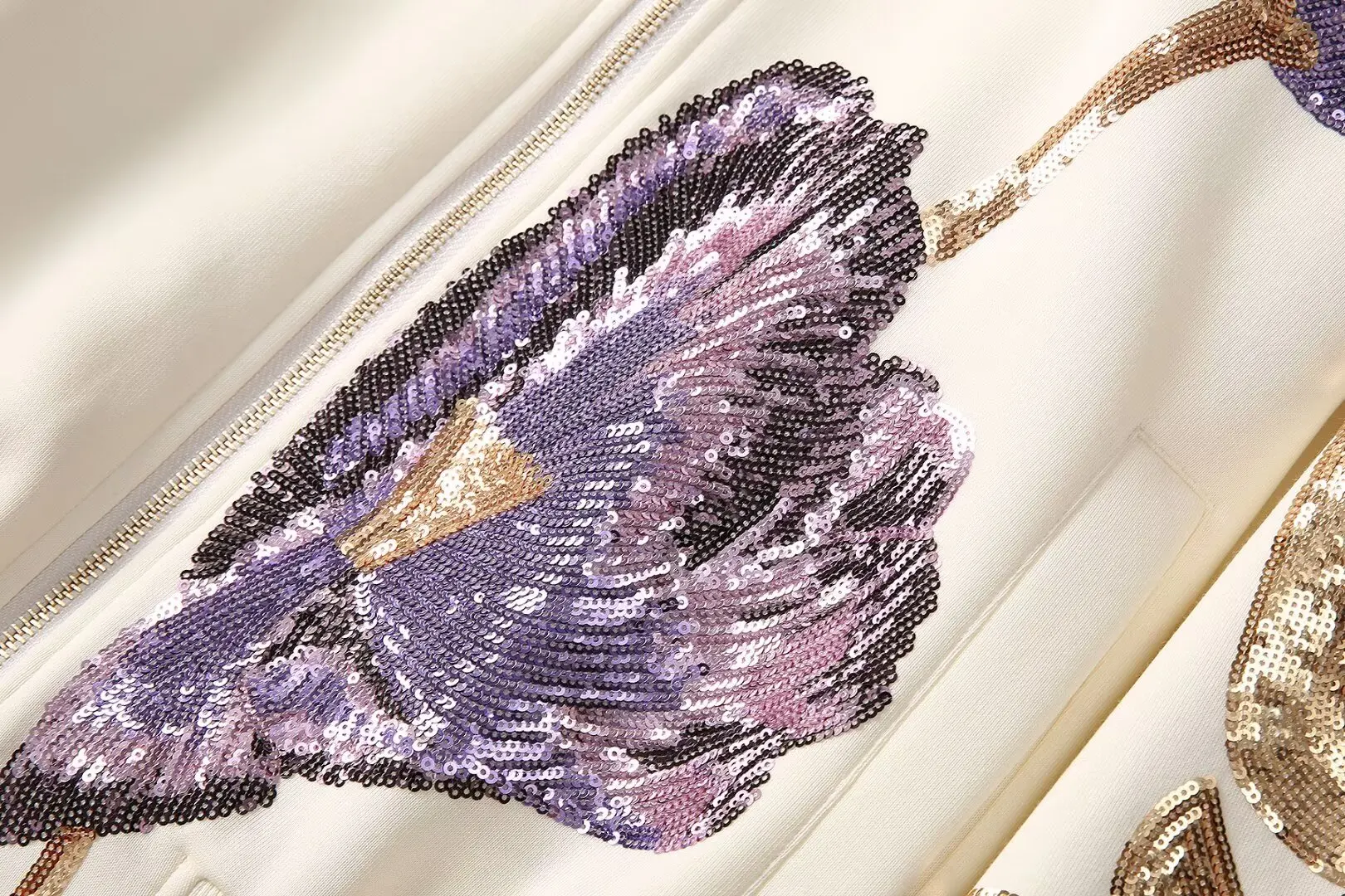 SEQINYY Elegant Loose Jacket Spring Autumn New Fashion Design Women Runway Embroidery Flower Sequined Casual Top High Street