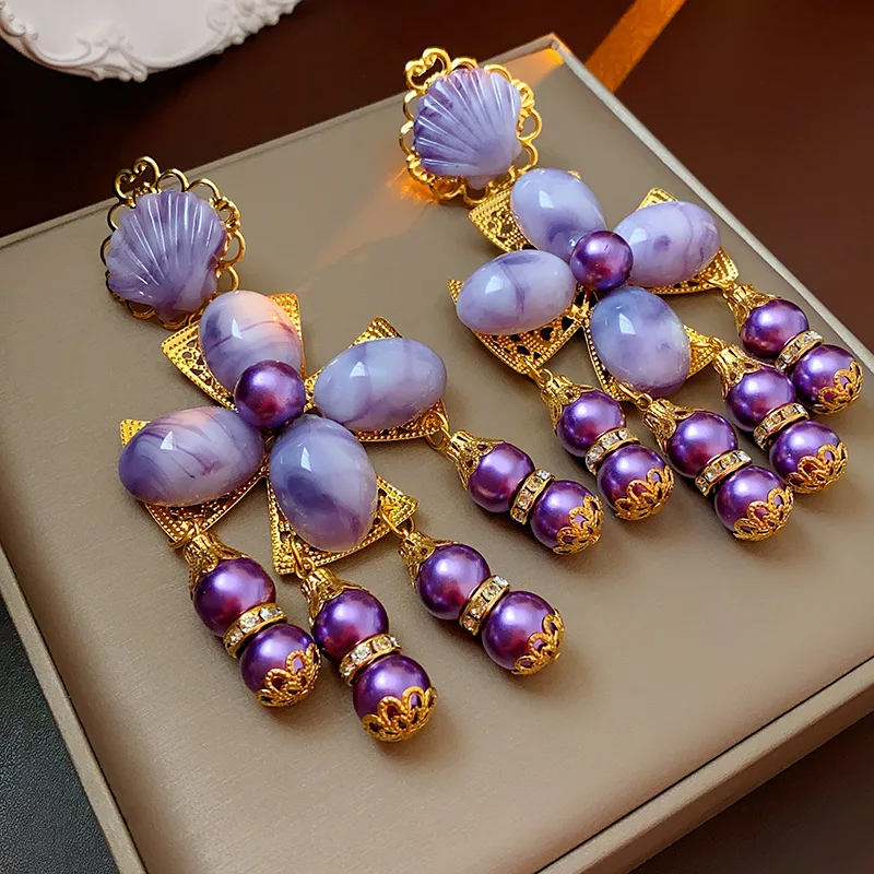 Женские винтажные серьги с перламутровыми жемчужинами