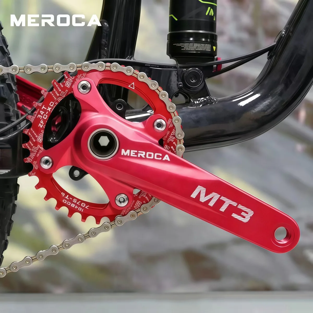 MEROCA MT-3 170 мм шатун, интегрированный шатунный блок 130BCD для горного велосипеда, 8-12 скоростей + цепная звезда с узкими и широкими зубьями 323436384042 т. (art.: 3920dcd216526) - 3920dcd216526