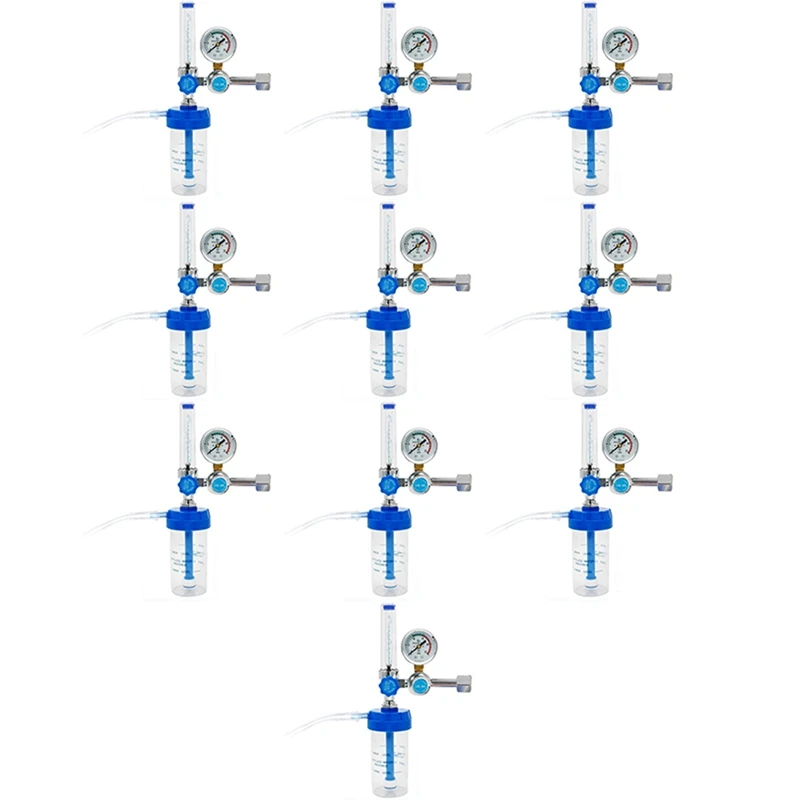 

10X Oxygen Flow Meter Oxygen Flowmeter Pressure Gauge Oxygen Pressure Valve Regulator 0-10L/Min G5/8
