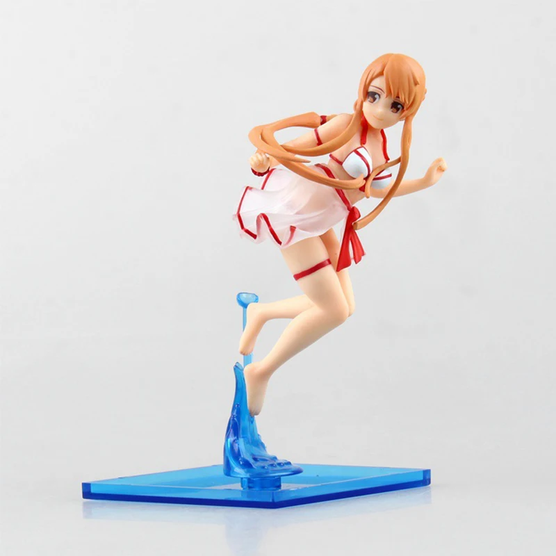 

Sword Art Online Anime Figure Yuuki Asuna Action Figurine Asada Shino Summer Dressing Cute Figurine GGO Standing Model Toy