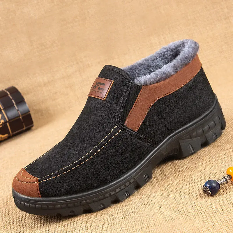 

889 Men Winter Safety Shoes Warm Winter Boots Men Fashion Men Boots Male Working Shoes Mans Winter sneakers Plush Furry Footwear