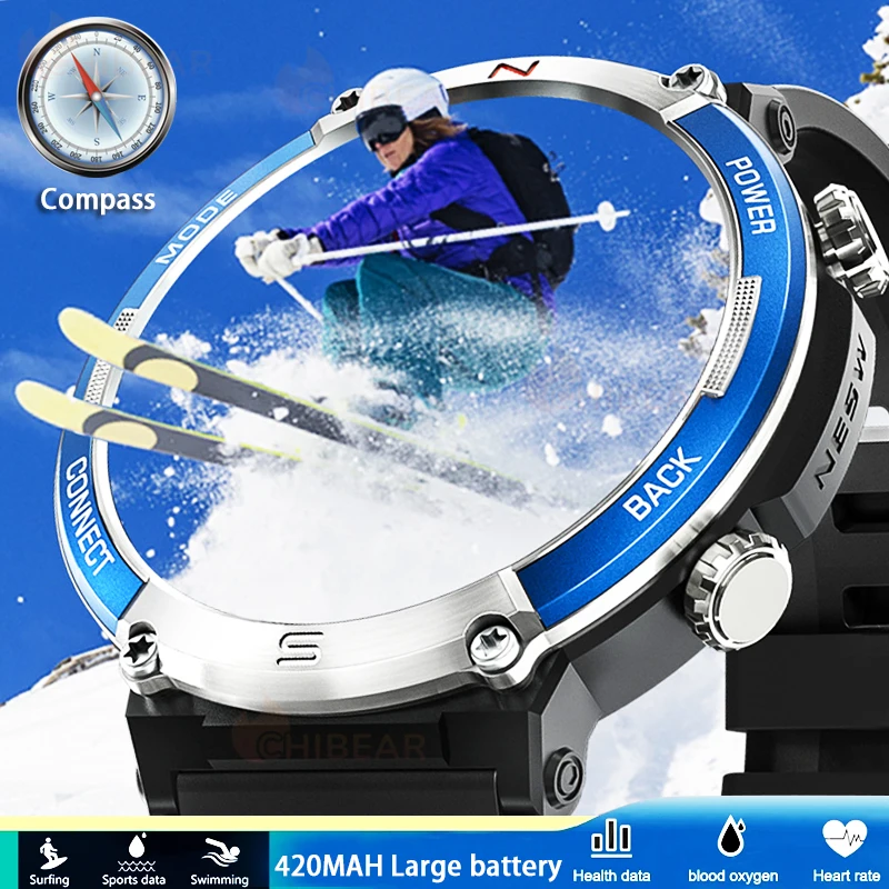 

New 1.54 Inch Compass Smart Watch Men For Huawei Men Bluetooth Call IP68 Waterproof 100+ Sprots Watch Man For IOS Android 2023