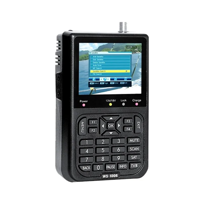 Фото Детектор спутникового телевидения SATLINK WS6906 с 3,5-дюймовым портативным ЖК-дисплеем, цифровой детектор спутникового сигнала WS-6906 №2