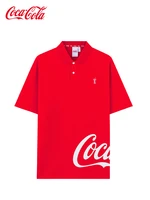 coca cola coca cola official summer 2021 new tops comfortable loose couple lapel t shirt