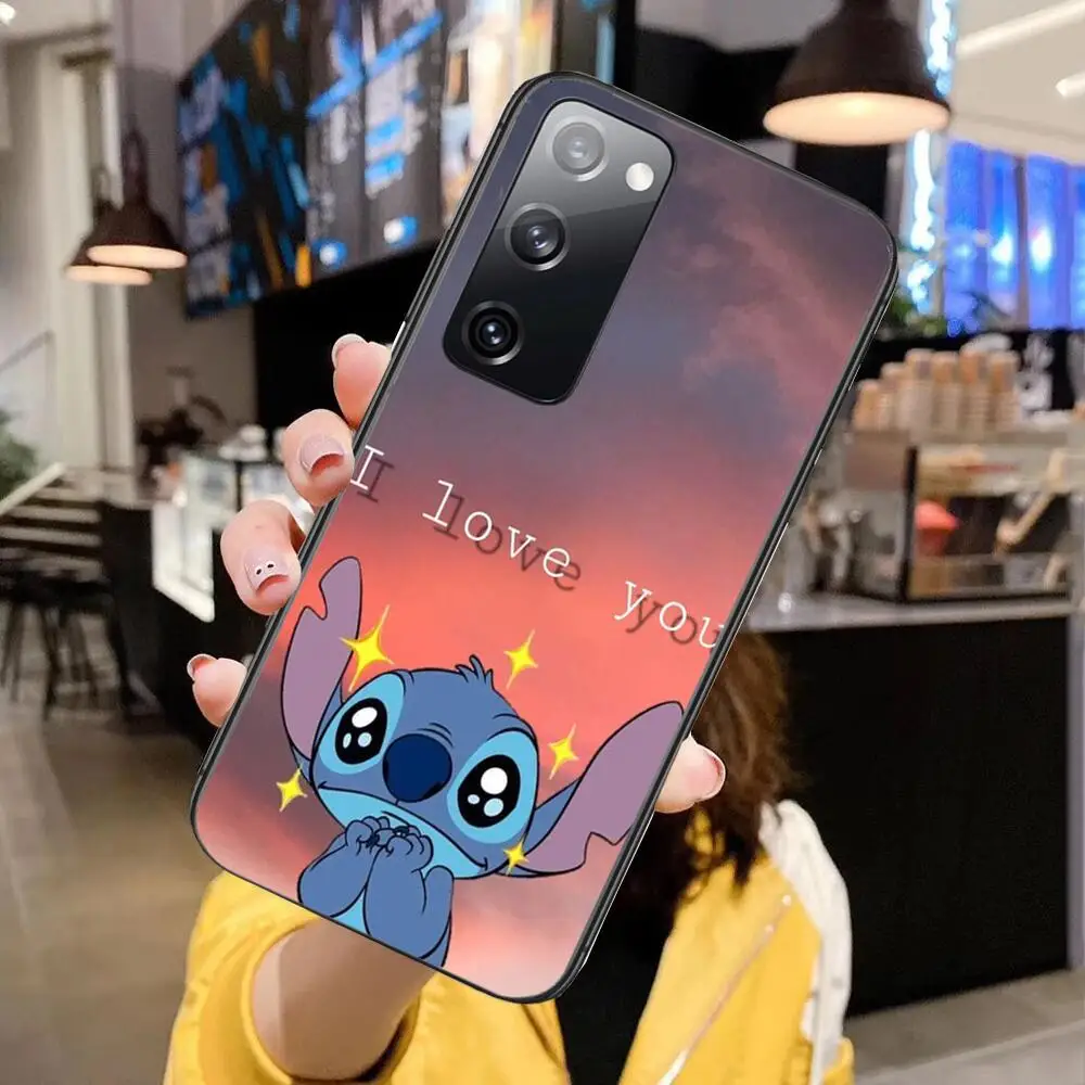 Stich мультяшный чехол для телефона Samsung Galaxy S30 s21 fe s20 s7 s5 s8 Plus s9 s10 s10e Ultra Note 10 lite черный