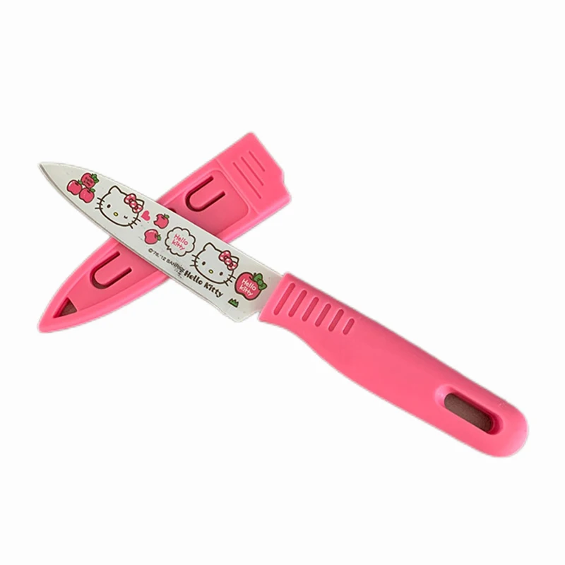 

Kawaii Cartoon Hello Kitty Fruit Knife Kitchen Household Folding Portable Knife Paring Knife Toys for Girl