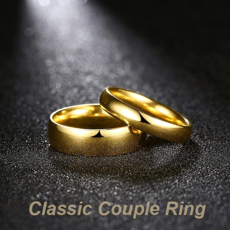 

Fashion Women Rings Charm Couple Ring Gold Color Wedding Rings Lover Ring Stainless Steel Jewelry Ring for Men Silver Color Ring