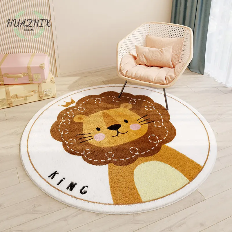 

Cute Lion Kids Rug Bedroom Decor Flannel Outdoor Living Room Coffee Table Floor Mat Child Play Crawling Carpet Gift Customized