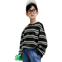 new striped sweatshirt boy long sleeve chidrens clothing loose cool streetwear fashion cotton tops kids shirt 10 12 14years old