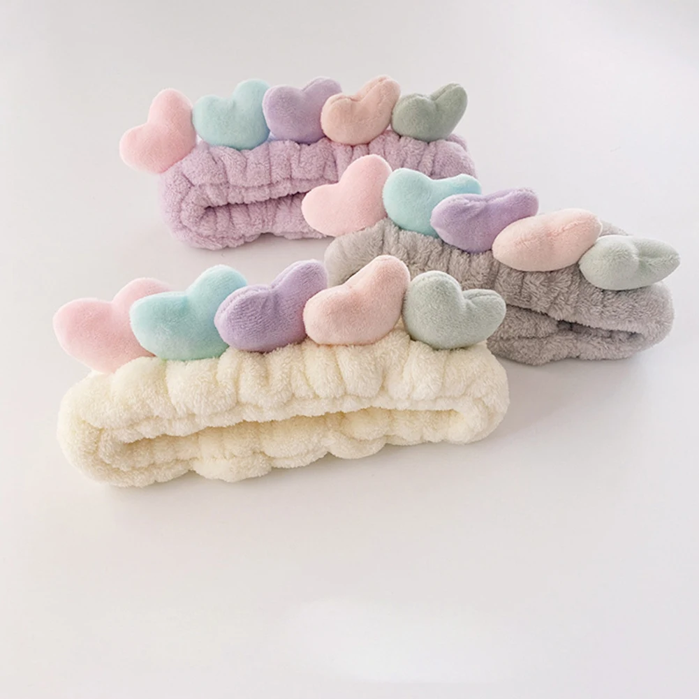 

Little love face wash hair band female net celebrity simple cute girl hair band apply mask headdress Korea hair hoop headgear