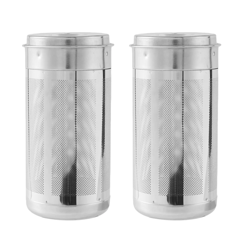 

2X Tea Infuser Basket Reusable Fine Mesh Tea Strainer Lid Tea And Coffee Filters Stainless Steel