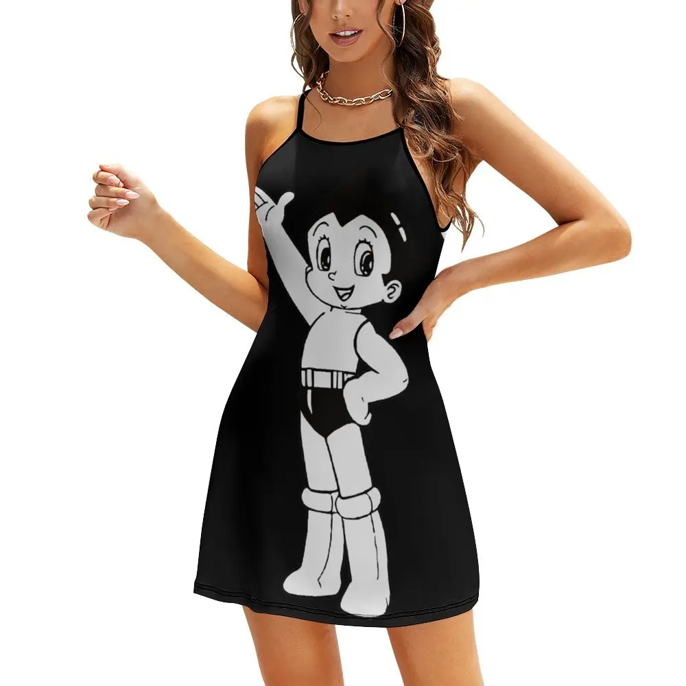 

Sexy Woman's Gown Dresses Tetsuwan Atom Anime Astro Boy 2 Women's Sling Dress Funny Graphic Parties Humor Graphic