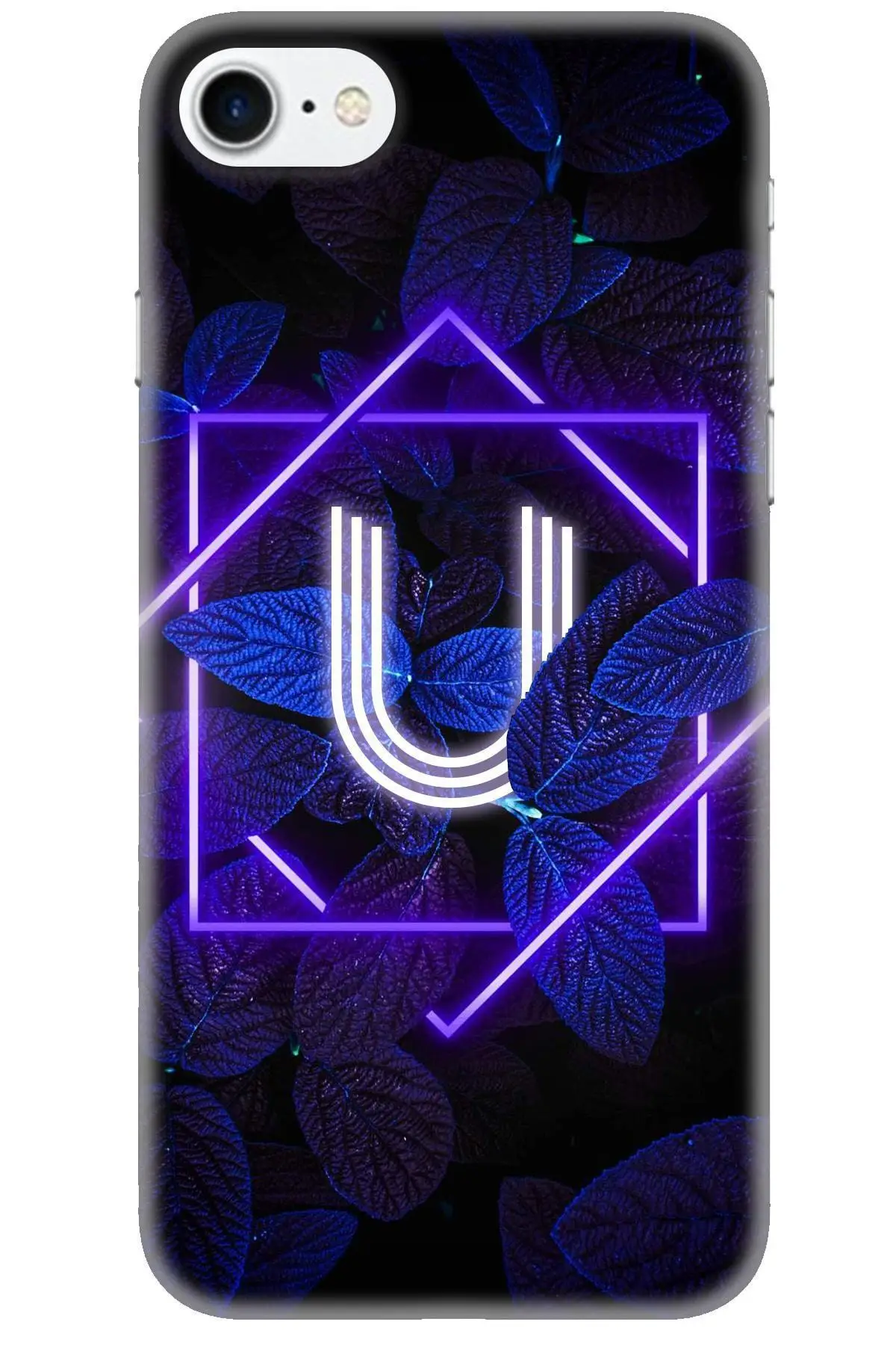 

Чехол для Iphone 7 с Hd-печатью-темный неоновый лист Буква U закаленное стекло