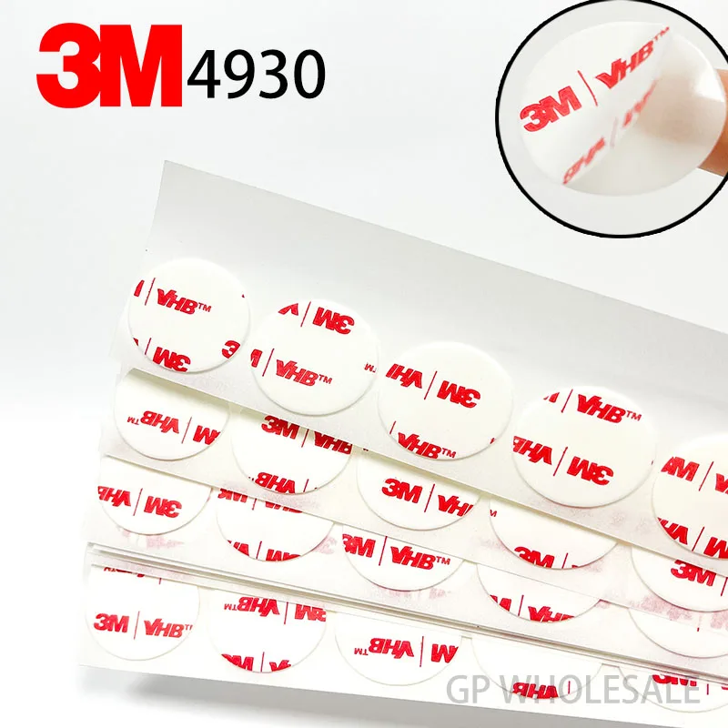 3M Double Sided acrylic Foam adhesive tape VHB 4930 Die cutting high performance white color/25MM Circle/we can offer other size