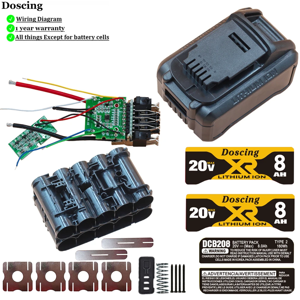 Doscing DCB208 10x21700 20V Battery Case Charging Protection