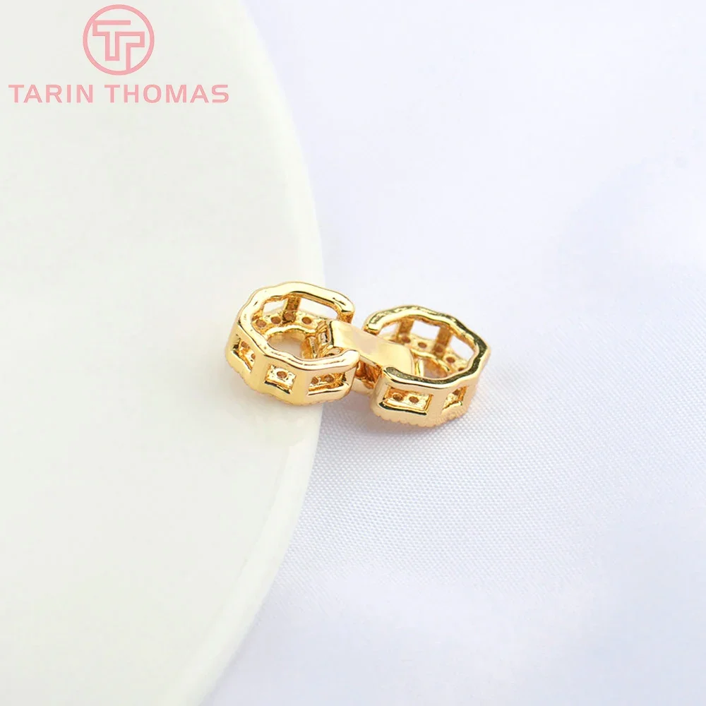 Латунные соединительные застежки для браслета и ожерелья с цирконом 4 шт. 8x5063 мм 24