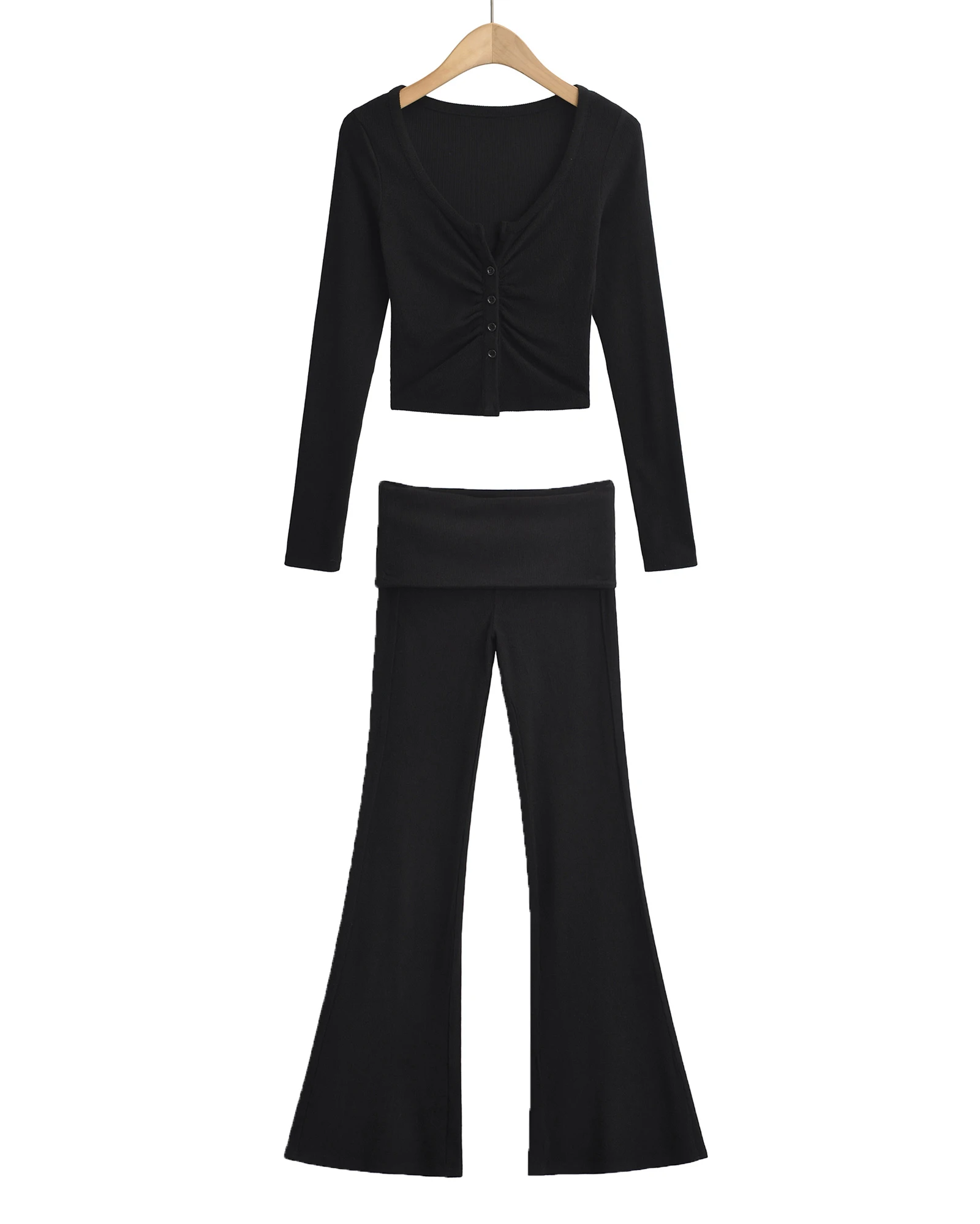 Y2k одежда штаны для йоги женские расклешенные леггинсы фитнеса Корейская уличная