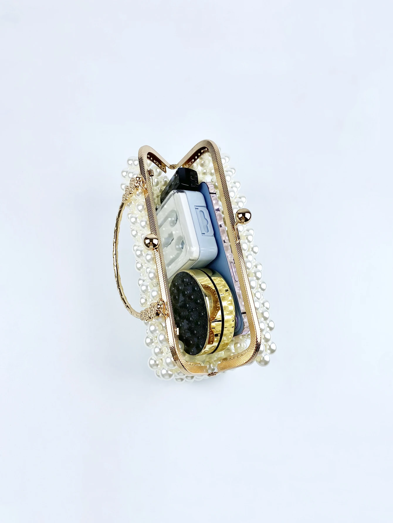 Сумка с жемчугом во французском стиле модная Корейская плетеная ручная