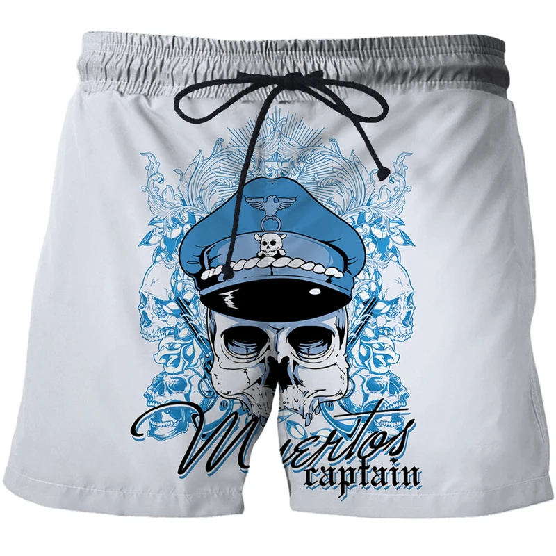 2022 New Summer Fashion Men/women Beach Shorts Breathable loose Quick dry shorts Terror Skull 3D Printed Swimwear Male shorts