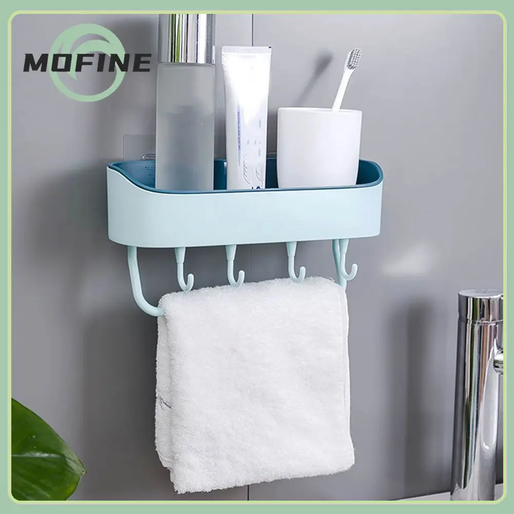 

Punch-free Bathroom Plastic Shelf Non-slip Drain Multifunctional Storage Shelf Kitchen Accessories Bathroom Tools Hot New