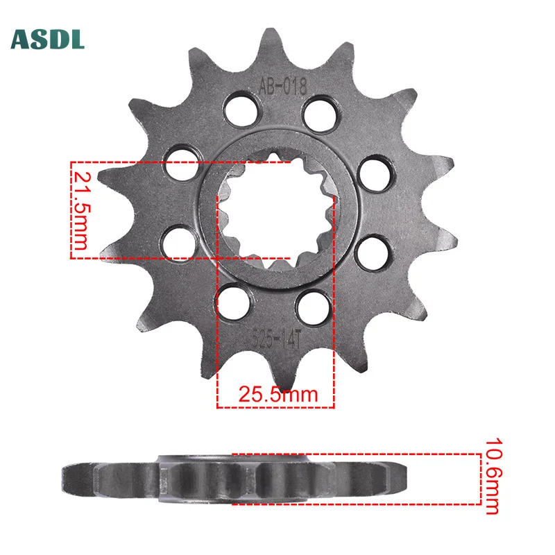 Передняя и задняя звездочка мотоцикла 525 43T 14T карбюрированная сталь для Benelli 500