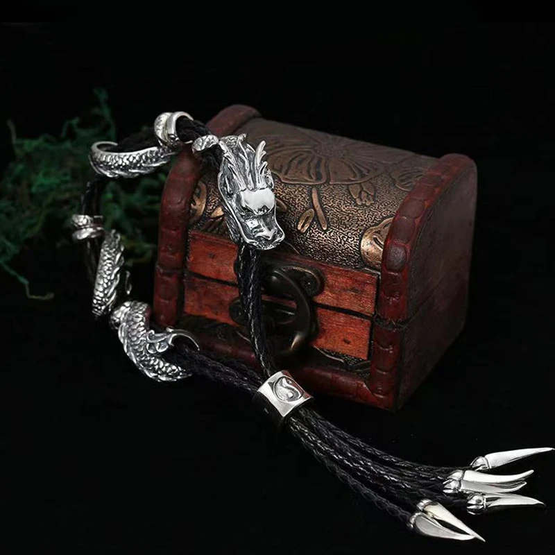 

New Tamron Bracelet Handmade Personality Domineering Men's Jewelry Retro Dragon Zodiac Gift Boyfriend Accessories