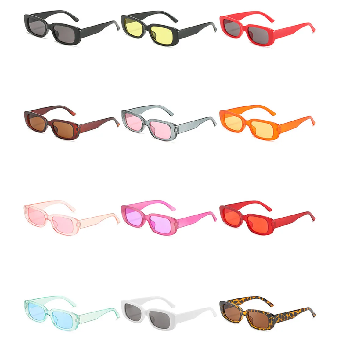 

Солнцезащитные очки унисекс, небольшие прямоугольные солнечные очки в стиле ретро, с защитой UV400, с линзами карамельных цветов, модные для мужчин и женщин, 1 шт.