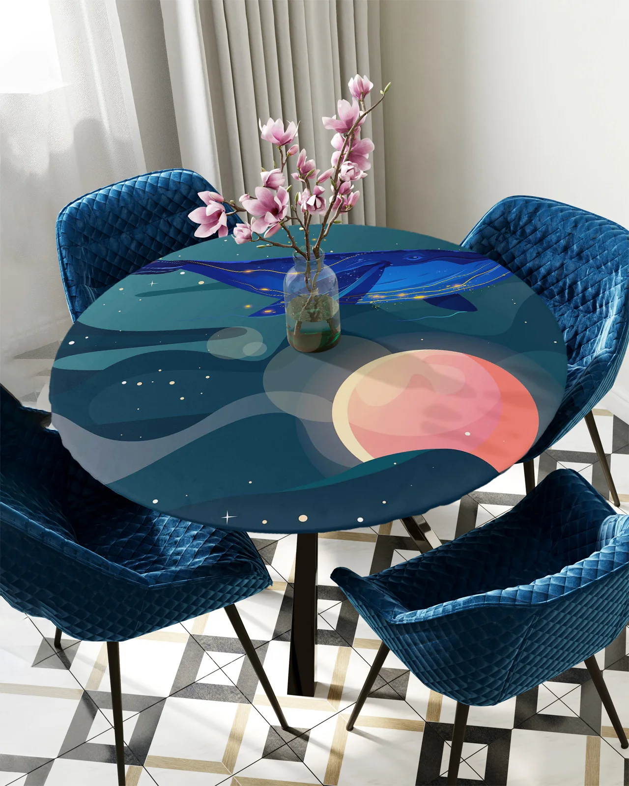Protector Cloth Waterproof Polyester Rectangle Fitted Tablecloth